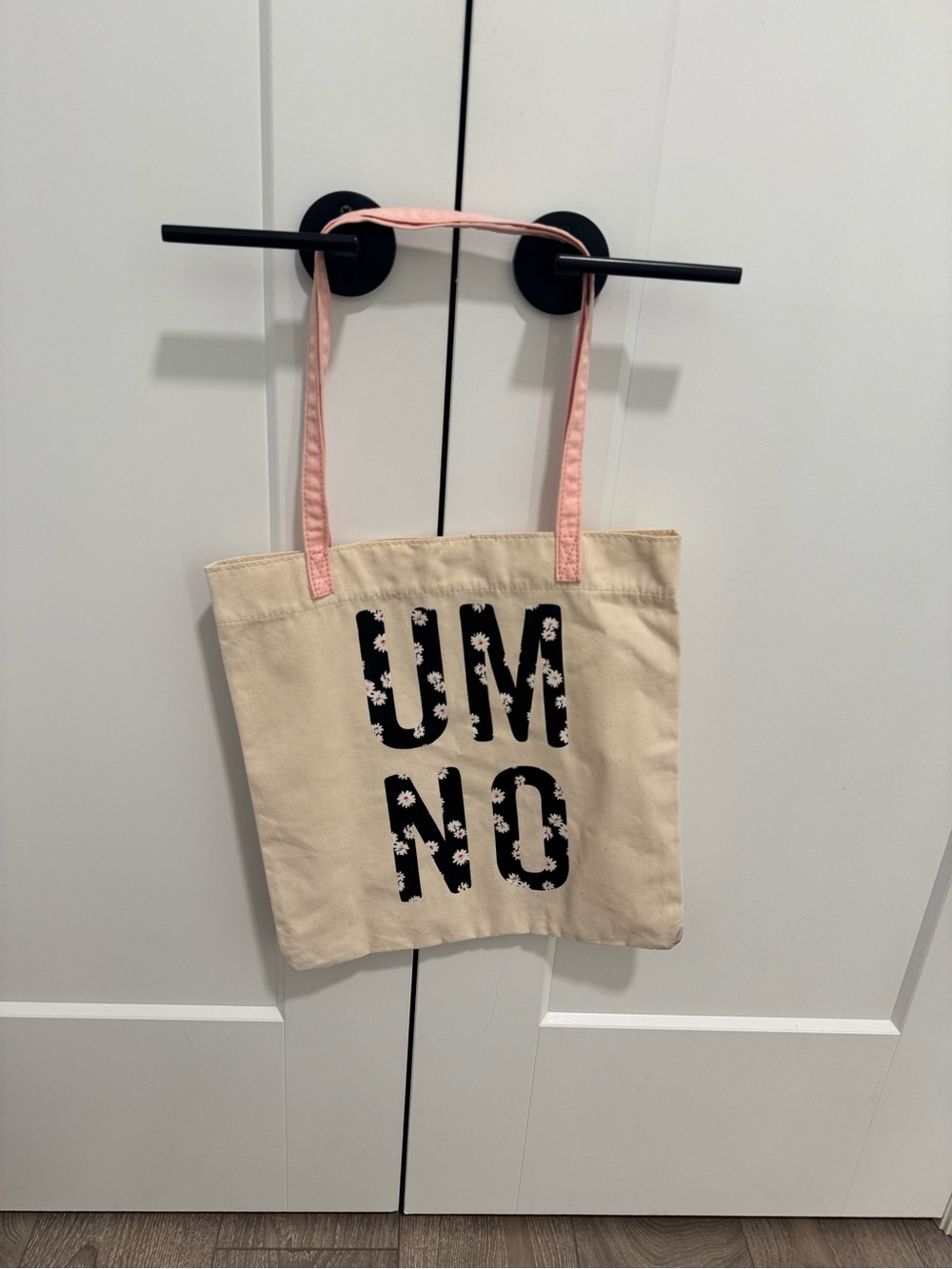 Canvas Tote Bag – "UM NO" Floral Graphic